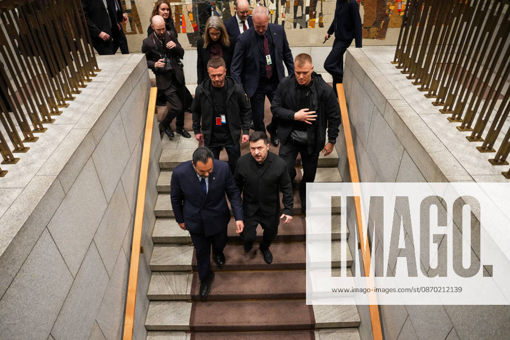 Ukrainian President Visits Norway, Oslo, October 21, 2026. Ukrainian President Volodymyr Zelenskyy visits the Storting, where he meets with Storting President Masud Gharahkhani and the parliamentary leaders. Photo: Ole Berg Rusten, NTB POOL, Oslo, Norway, Y2wYR tEVyY EDITORFOR MEDIA USE ONLY Ref BNC POLY2wYR tEVyY jpg