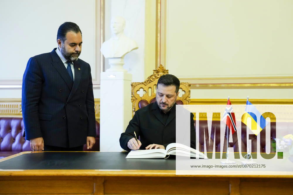 Ukrainian President Visits Norway, Oslo, October 21, 2026. Ukrainian President Volodymyr Zelenskyy visits the Storting, where he meets with Storting President Masud Gharahkhani and the parliamentary leaders. Photo: Ole Berg Rusten, NTB POOL, Oslo, Norway, Bj5oPH5RhHc ED Ref BNC POLBj5oPH5RhHc jpg