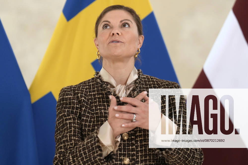 Latvia Sweden Crown Princess Victoria Sweden s Crown Princess Victoria reacts during her meeting with Latvian President Edgars Rinkevics at Riga Castle in Riga, Latvia, October 21, 2026, during her working visit to Latvia. Riga Latvia