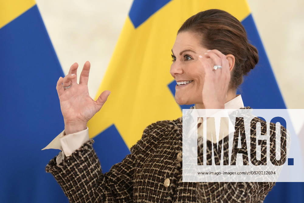 Latvia Sweden Crown Princess Victoria Sweden s Crown Princess Victoria reacts during her meeting with Latvian President Edgars Rinkevics at Riga Castle in Riga, Latvia, October 21, 2026, during her working visit to Latvia. Riga Latvia
