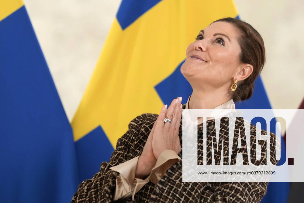 Latvia Sweden Crown Princess Victoria Sweden s Crown Princess Victoria reacts during her meeting with Latvian President Edgars Rinkevics at Riga Castle in Riga, Latvia, October 21, 2026, during her working visit to Latvia. Riga Latvia