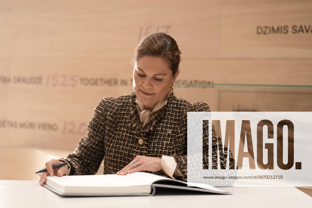 Latvia Sweden Crown Princess Victoria Sweden s Crown Princess Victoria signs the guest book during her visit to Riga, Latvia, October 21, 2026. Riga Latvia