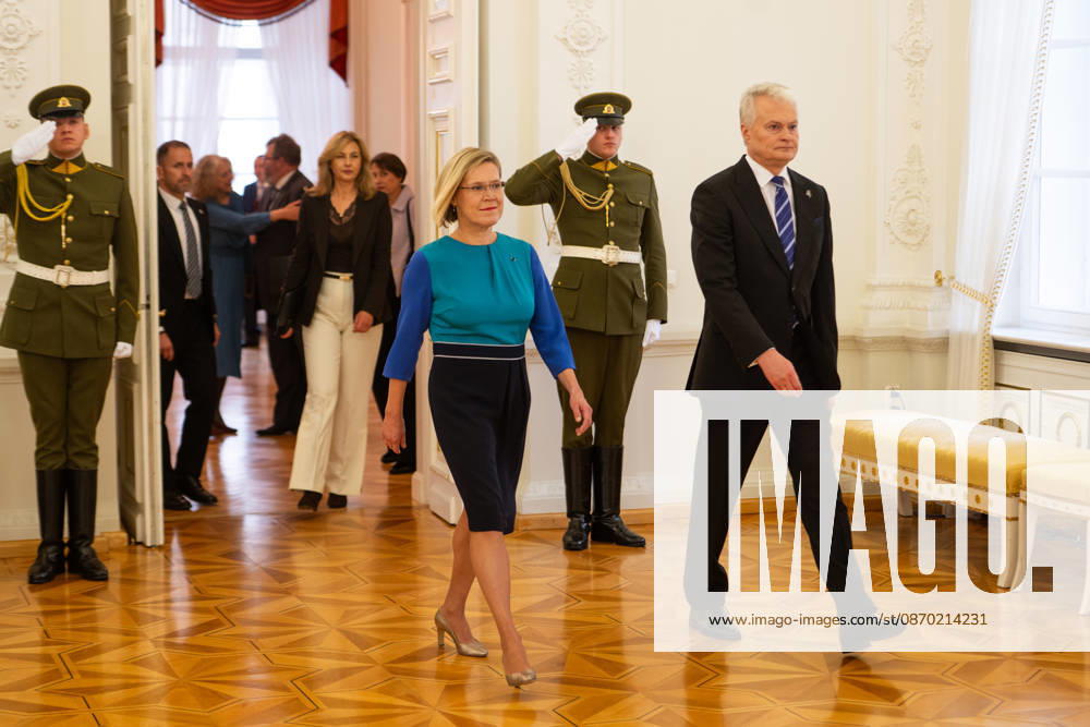 Lithuanian President Nauseda meets newly elected Estonian President Madise in Vilnius VILNIUS, LITHUANIA - OCTOBER 21: Lithuanian President Gitanas Nauseda (R) and newly elected Estonian President Ulle Madise (L) arrive for a meeting in Vilnius, Lithuania, on October 21, 2026. The meeting focuses on bilateral relations, regional security and defense, support for Ukraine, strategic infrastructure, and Lithuania s priorities for its presidency of the Council of the European Union in the first half of 2027. Yauhen Yerchak Anadolu Vilnius Lithuania. Editorial use only. Please get in touch for any other usage.