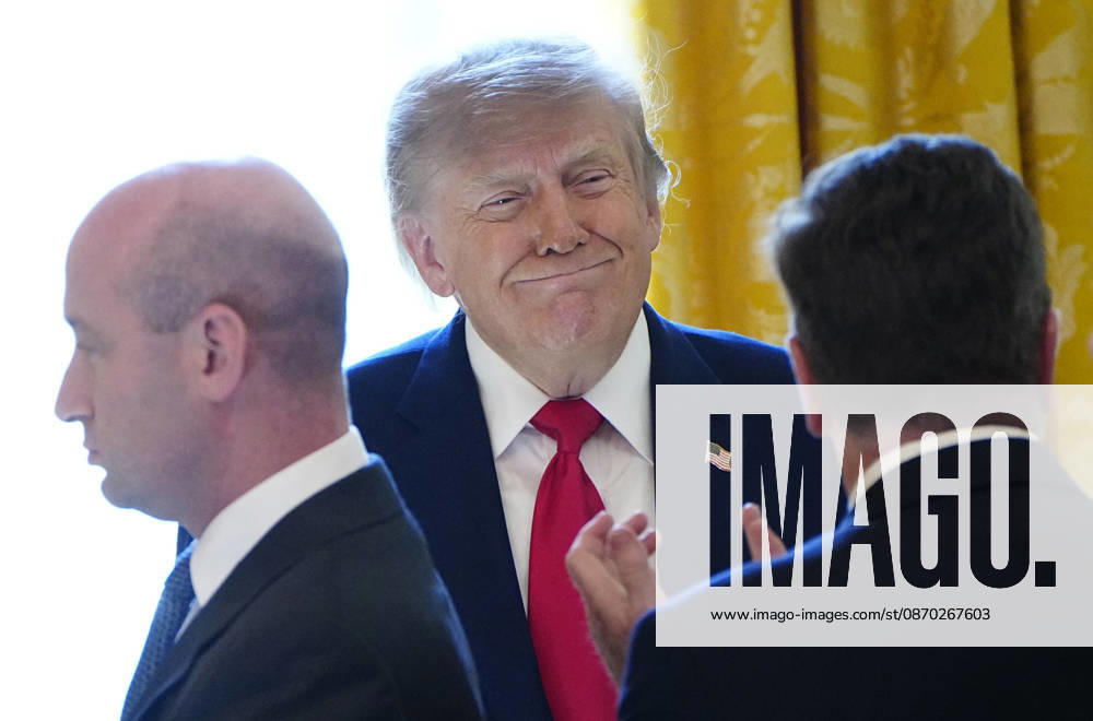 President Donald Trump greets participants as he hosts a roundtable discussion on cybercrime in the East Room of the White House in Washington, DC on Wednesday, October 21, 2026. The discussion focuses on combatting foreign-based organized crime targeting Americans online and federal seizures of fraudulent crypto and scam websites. WAP20261021901 BONNIExCASH