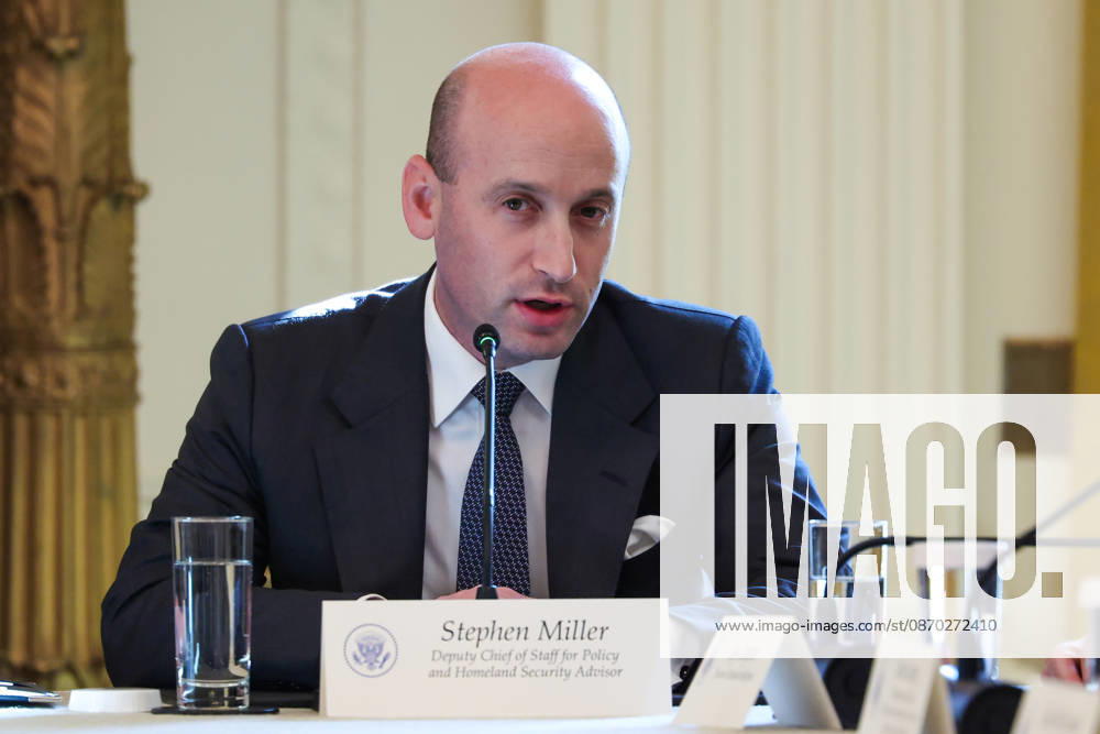 Deputy Chief of Staff Stephen Miller ‹speaks during a roundtable discussion on cybercrime in the East Room of the White House in Washington DC on Wednesday, October 21, 2026. WAX20261021907 SamuelxCorum