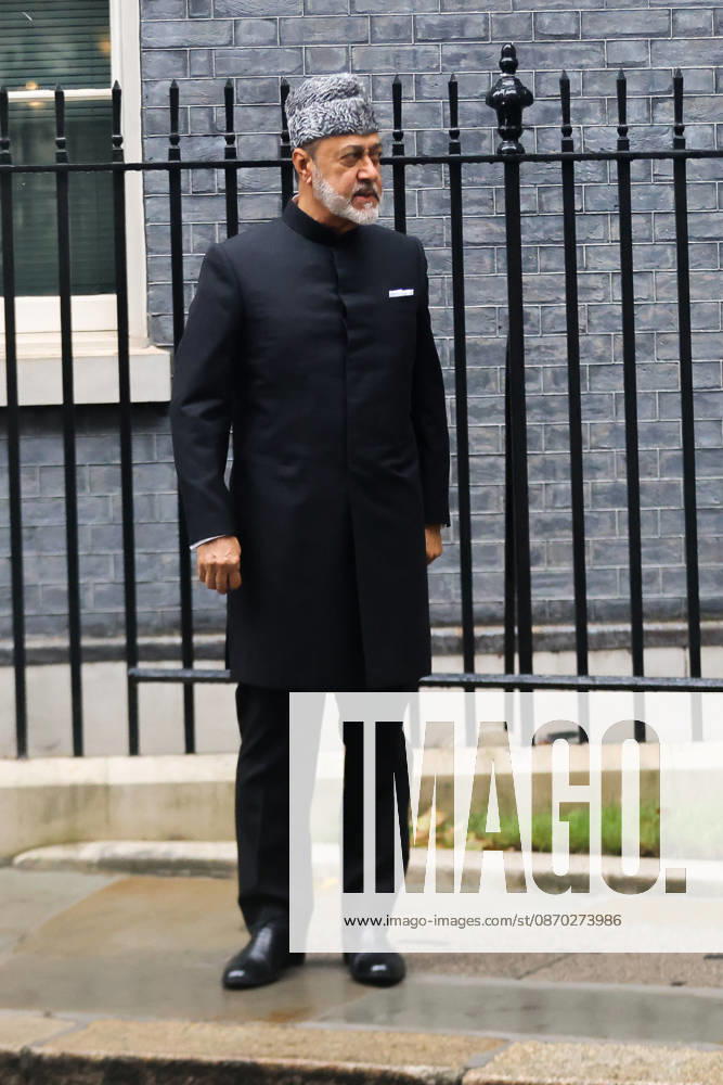 Sultan of Oman Visits Downing Street in London - 21 Oct 2026 His Majesty Sultan Haitham bin Tarik, Sultan the Prime Minister of Oman, arrives on Downing Street, London, on day three of the State Visit. London United Kingdom