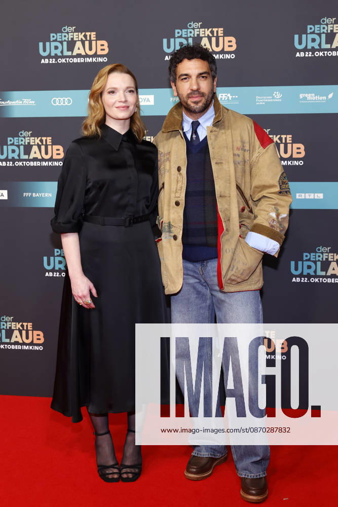 Actress Karoline Herfurth and actor Elyas M. Barek at the North Rhine-Westphalia premiere of the movie *The Perfect Vacation* at Cinedom in Cologne, October 21, 2026, North Rhine-Westphalia, Germany