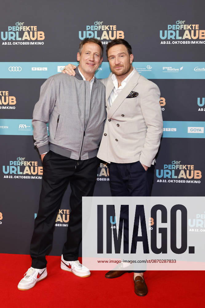Actors Wotan Wilke Möhring and Frederick Lau at the NRW premiere of the movie *The Perfect Vacation* at Cinedom Cologne, October 21, 2026, NRW, Germany