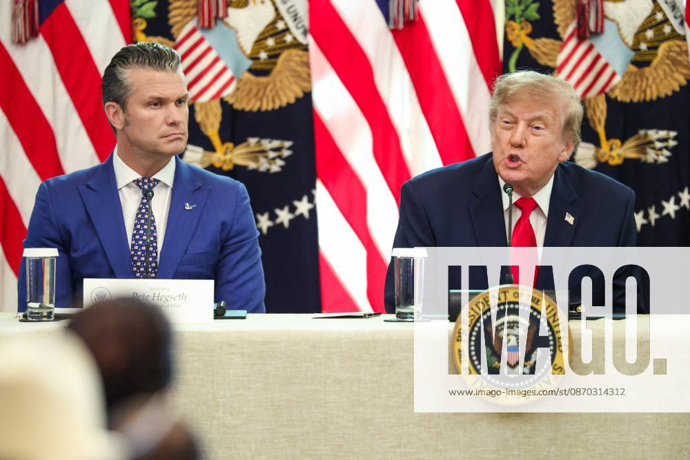 DC: Trump Roundtable on Cybercrime Against Seniors United States President Donald J Trump makes remarks as he hosts a Roundtable on Protecting American Families and Seniors from Cybercrime, in the East Room of the White House in Washington, DC, USA, on Wednesday, October 21, 2026. Credit: Ron Sachs CNP MediaPunch. 21 Oct 2026 Pictured: United States Secretary of War Pete Hegseth, listens as US President Donald Trump speaks during a roundtable discussion on cybercrime in the East Room of the White House on October 21, 2026 in Washington, D.C. The administration is fighting back against foreign-based organized criminal organizations that exploit Americans in cyberspace and their scam centers and fraud schemes. Credit: Samuel Corum Poo