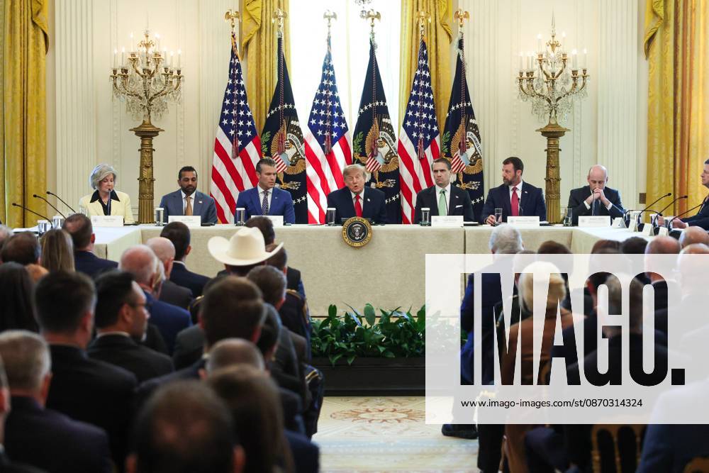 DC: Trump Roundtable on Cybercrime Against Seniors United States President Donald J Trump makes remarks as he hosts a Roundtable on Protecting American Families and Seniors from Cybercrime, in the East Room of the White House in Washington, DC, USA, on Wednesday, October 21, 2026. Credit: Ron Sachs CNP MediaPunch. 21 Oct 2026 Pictured: United States President Donald J Trump, center, speaks as, from left to right: White House Chief of Staff Susie Wiles, Kash Patel, Director, Federal Bureau of Investigation (FBI), US Secretary of War Pete Hegseth, US Attorney General Todd Blanche and US Secretary of Homeland Security (DHS) Markwayne Mullin, listen during a roundtable discussion on cybercrime in the East Room of the White House on October