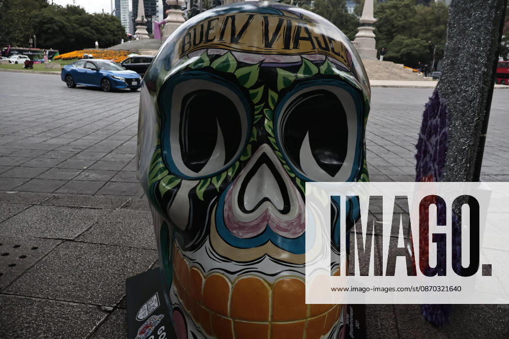 The Mexicraneos exhibition has been installed along the Paseo de la Reforma avenue in Mexico City, marking the start of the Day of the Dead celebrations in the country. This edition of the exhibition, titled Collection: Living Nature Mystical Tales. features 35 giant skulls, each artistically transformed by various creators. Mexico City Mexico - ZUMAp204 20261021_zip_p204_081