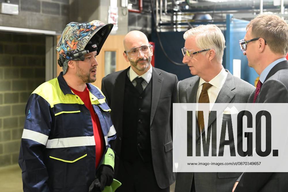 The King Visits Technicity Brussels ANDERLECHT, BELGIUM - OCTOBER 22 : King Philippe visits Technicity.brussels, the training and employment hub for the technology industry, in Anderlecht. Technicity.brussels was established through a public-private partnership and is aimed at job seekers, employees seeking retraining or further education, and students and teachers from secondary schools and colleges. The organization offers hands-on technical training and actively assists participants in finding a job. Companies can turn to it for continuing education for their staff or to rent modern technical infrastructure. During his visit, the King toured four training workshopselevator technology; HVAC and refrigeration technology; welding; and ele