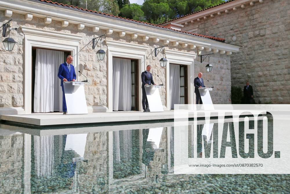 Sveti Stefan, Montenegro, October 22, 2026: The Chancellor’s trip abroad for the Berlin Process Summit; press conference with German Chancellor Friedrich Merz (CDU), Montenegrin Prime Minister Milojko Spajic, and Austrian Chancellor Christian Stocker