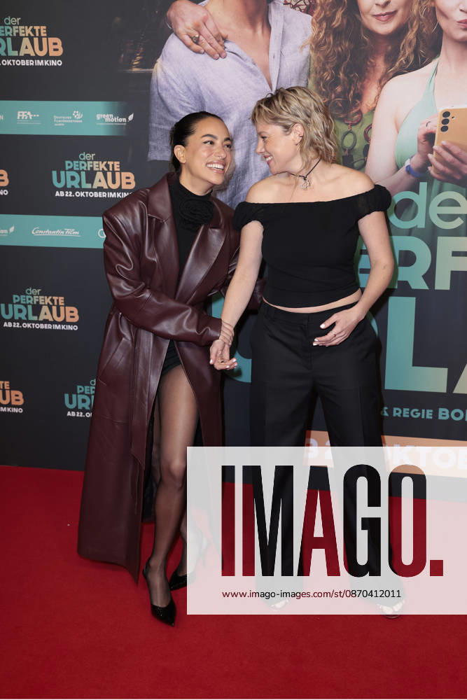 Gizem Emre and Jella Haase at the premiere of *Der perfekte Urlaub* at Zoo Palast on October 22, 2026, in Berlin, Germany; *Der perfekte Urlaub* Premiere in Berlin, Germany