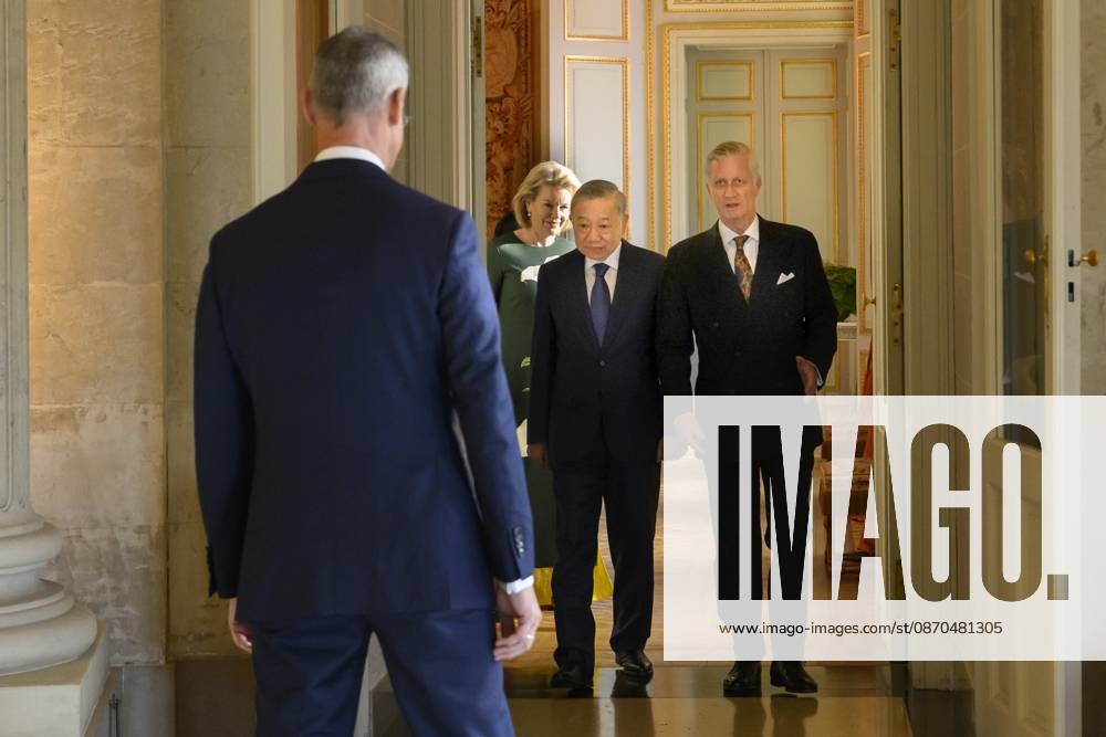 HRH the King Receives To Lam President Of Vietnam LAEKEN, BELGIUM - His Excellency To Lam pictured with King Philippe of Belgium during their visit to the Laeken Palace on October 23, 2026 in Laeken, Belgium, 23 10 2026 Laeken Belgium