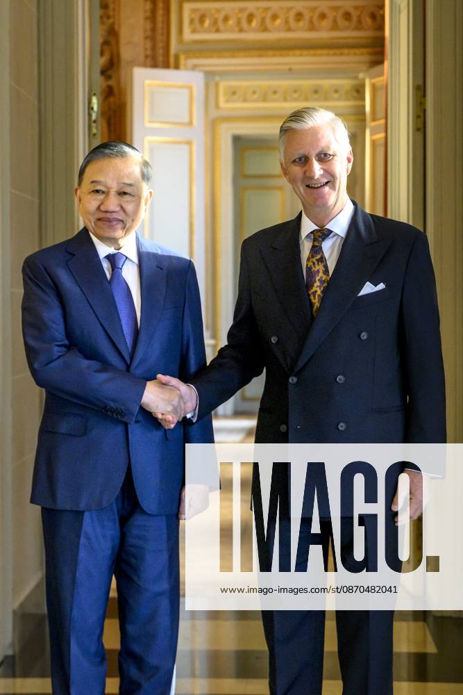 HRH the King Receives To Lam President Of Vietnam LAEKEN, BELGIUM - His Excellency To Lam pictured with King Philippe of Belgium during their visit to the Laeken Palace on October 23, 2026 in Laeken, Belgium, 23 10 2026 Laeken Belgium