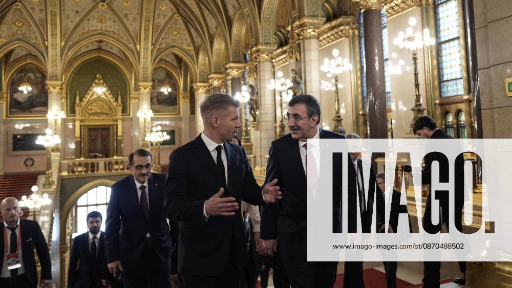 Cevdet Yilmaz - Peter Magyar meeting in Budapest BUDAPEST, HUNGARY - OCTOBER 23: Turkish Vice President Cevdet Yilmaz meets with Hungarian Prime Minister Peter Magyar in the capital city of Budapest, Hungary on Friday, October 23, 2026. Yasin Baturhan Ergin Anadolu Budapest Hungary. Editorial use only. Please get in touch for any other usage.