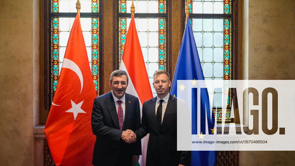 Cevdet Yilmaz - Peter Magyar meeting in Budapest BUDAPEST, HUNGARY - OCTOBER 23: Turkish Vice President Cevdet Yilmaz meets with Hungarian Prime Minister Peter Magyar in the capital city of Budapest, Hungary on Friday, October 23, 2026. Yasin Baturhan Ergin Anadolu Budapest Hungary. Editorial use only. Please get in touch for any other usage.