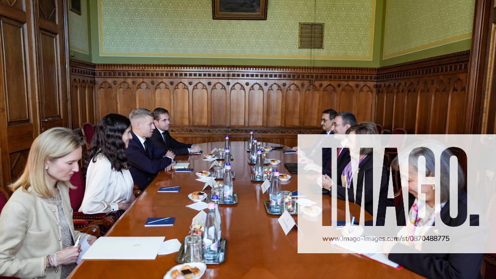Cevdet Yilmaz - Peter Magyar meeting in Budapest BUDAPEST, HUNGARY - OCTOBER 23: Turkish Vice President Cevdet Yilmaz meets with Hungarian Prime Minister Peter Magyar at the Hungarian Parliament Building in the capital city of Budapest, Hungary on Friday, October 23, 2026. Fatih Donmez, Chairman of the Turkiye-Hungary Inter-Parliamentary Friendship Group, Ayse Berris Ekinci, Deputy Minister of Foreign Affairs, and Gulsun Erkul, Turkish Ambassador to Budapest, also attended the meeting Yasin Baturhan Ergin Anadolu Budapest Hungary. Editorial use only. Please get in touch for any other usage.