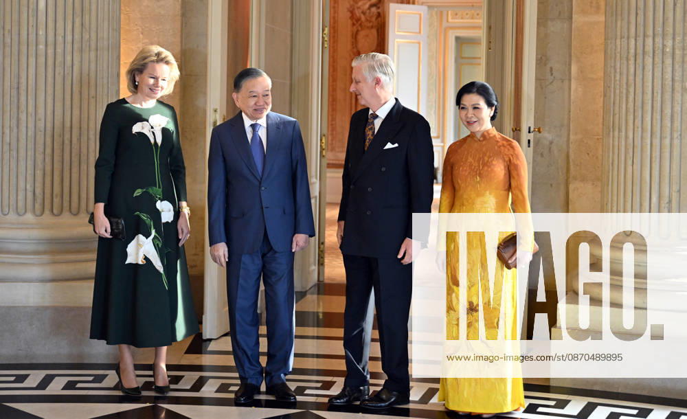 King Philippe of Belgium meets with Vietnamese President To Lam in Belgium BRUSELLS, BELGIUM - OCTOBER 23: King Philippe of Belgium (2nd R) and Queen Mathilde (L) host Vietnamese President To Lam (2nd L) and his wife, Ngo Phuong Ly (R), at the Royal Palace of Laeken in Belgium, Brussels on October 23, 2026. Dursun Aydemir Anadolu Brussels Belgium. Editorial use only. Please get in touch for any other usage.
