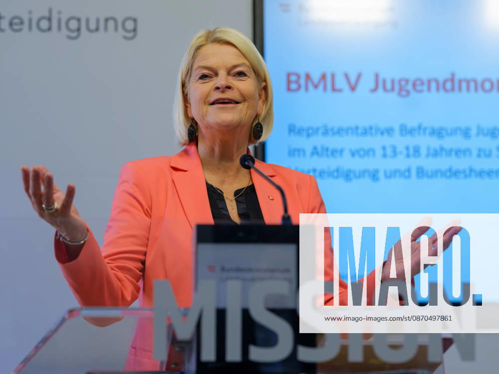 Press Conference on the BMLV Youth Monitor 2026—Federal Minister of Defense Klaudia Tanner (ÖVP) on October 23, 2026, at the press conference titled What Do Young People Think About the Austrian Armed Forces? held at the Rossauer Barracks in Vienna, Vienna, Austria