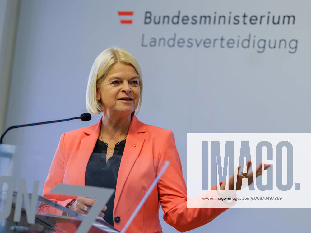 Press Conference on the BMLV Youth Monitor 2026—Federal Minister of Defense Klaudia Tanner (ÖVP) on October 23, 2026, at the press conference titled What Do Young People Think About the Austrian Armed Forces? held at the Rossauer Barracks in Vienna, Vienna, Austria