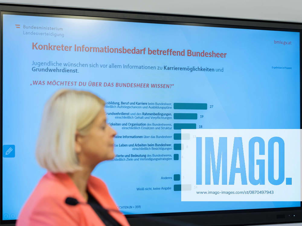 Press Conference on the BMLV Youth Monitor 2026—Federal Minister of Defense Klaudia Tanner (ÖVP) on October 23, 2026, at the press conference titled What Do Young People Think About the Austrian Armed Forces? held at the Rossauer Barracks in Vienna, Vienna, Austria