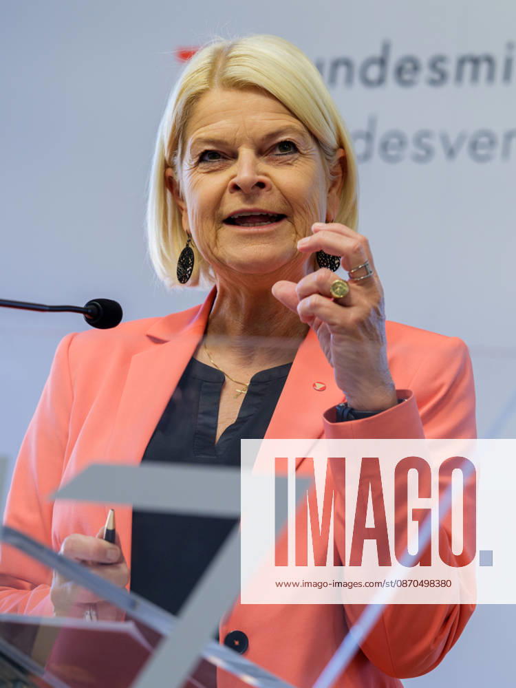 Press Conference on the BMLV Youth Monitor 2026—Federal Minister of Defense Klaudia Tanner (ÖVP) on October 23, 2026, at the press conference titled What Do Young People Think About the Austrian Armed Forces? held at the Rossauer Barracks in Vienna, Vienna, Austria
