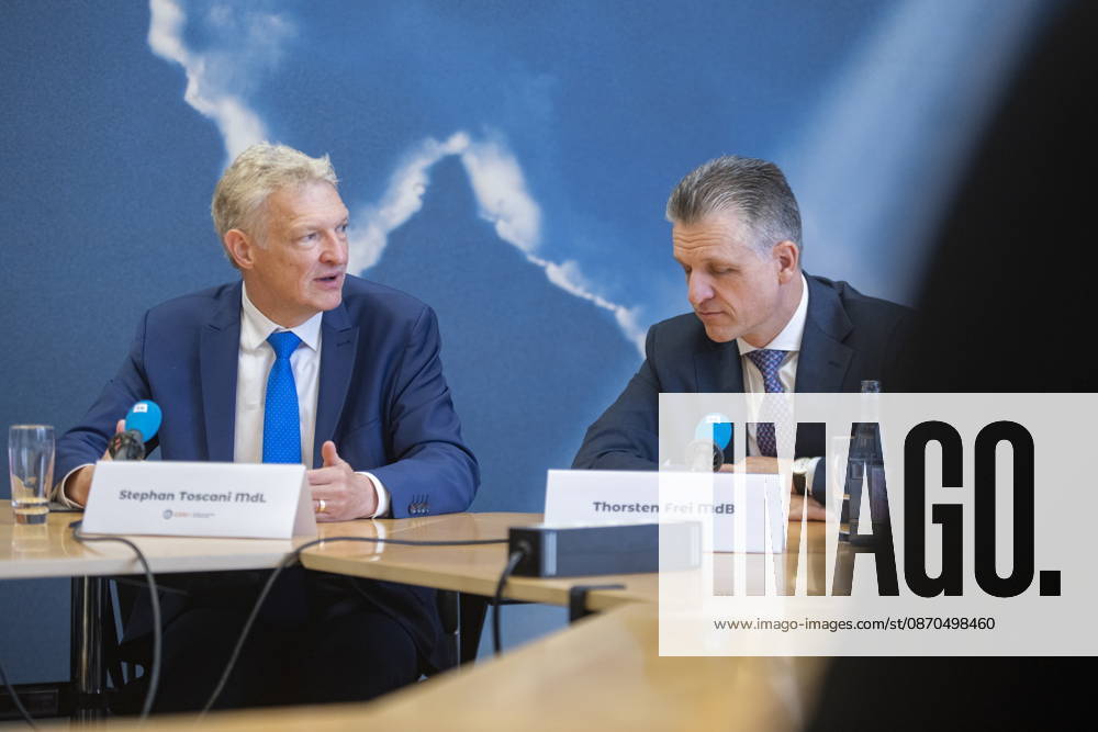On Friday, October 23, 2026, Stephan Toscani, the CDU’s state chairman in Saarland, will welcome the CDU’s parliamentary group leader in the German Bundestag, Thorsten Frei, at the Saarland State Parliament. Together, they will hold a press conference. Pictured, from left: Stephan Toscani, Member of the State Parliament (CDU), and Thorsten Frei, Member of the Bundestag (CDU). bub