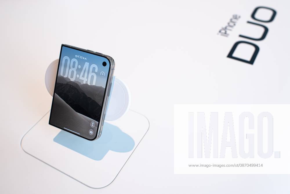 A new iPhone Duo model displayed at an Apple Store..The iPhone Duo, Apple s first foldable phone, was officially launched for purchase at the Apple Store in Bangkok on October 23, 2026. Bangkok Thailand - ZUMAs197 20261023_aaa_s197_009