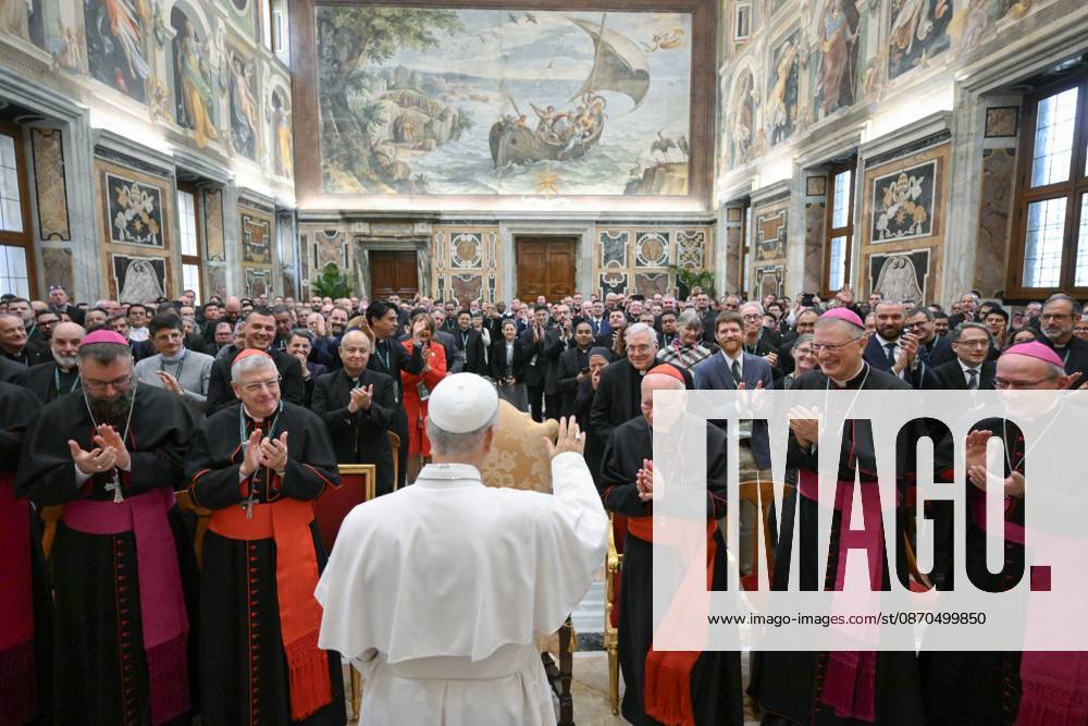 ITALY - REL - POPE LEO XIV RECEIVES IN PRIVATE AUDIENCE THE PARTICIPANTS IN THE INTERNATIONAL CONGRESS SPONSORED BY THE PONTIFICAL GREGORIAN UNIVERSITY October 23, 2026 Italy, Rome, Vatican October 23, 2026 Pope Leo XIV receives in a private audience the participants in the International Congress sponsored by the Pontifical Gregorian University - NO BOOKS
