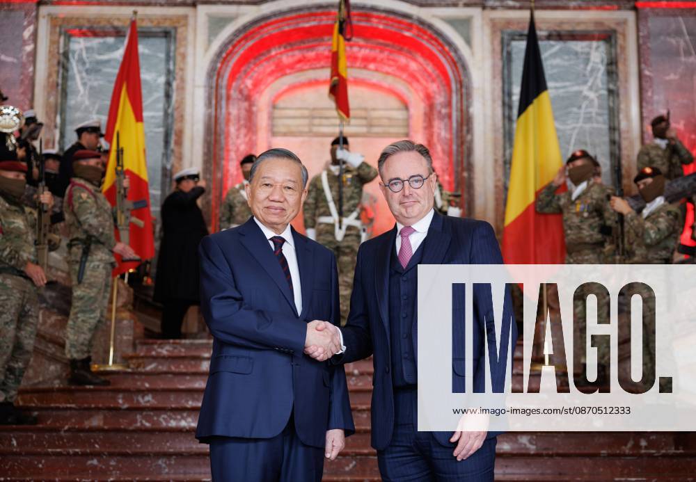 Vietnam President To Lam and Belgian Prime Minister Bart De Wever pictured ahead of a meeting at the Egmont Palace, in Brussels, on Friday 23 October 2026. The President of Vietnam and his wife visit Belgium from 21 to 24 October. BENOITxDOPPAGNE 190742763