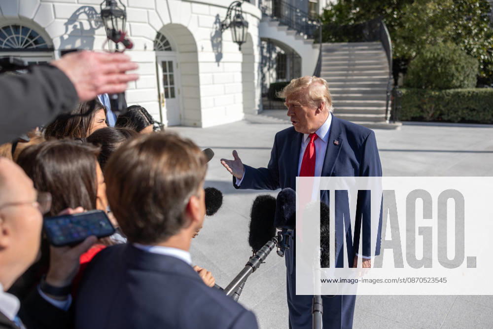 Trump Departs White House WASHINGTON, DC - OCT. 23: US President Donald Trump speaks to reporters outside the White House as he departs for a campaign stop in Ft. Myers, Fla. via Marine One on Friday, Oct. 23, 2026 in Washington, D.C. (Photo by Tierney Cross Pool For The Washington Post) Washington DC United States