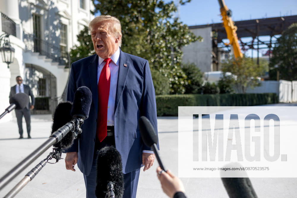 Trump Departs White House WASHINGTON, DC - OCT. 23: US President Donald Trump speaks to reporters outside the White House as he departs for a campaign stop in Ft. Myers, Fla. via Marine One on Friday, Oct. 23, 2026 in Washington, D.C. (Photo by Tierney Cross Pool For The Washington Post) Washington DC United States