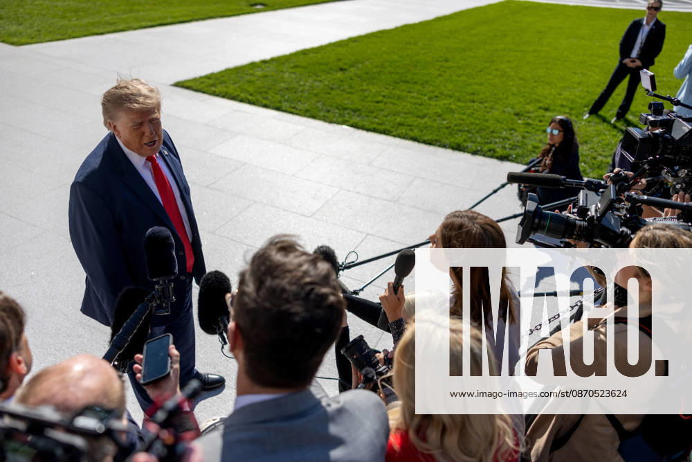 Trump Departs White House WASHINGTON, DC - OCT. 23: US President Donald Trump speaks to reporters outside the White House as he departs for a campaign stop in Ft. Myers, Fla. via Marine One on Friday, Oct. 23, 2026 in Washington, D.C. (Photo by Tierney Cross Pool For The Washington Post) Washington DC United States