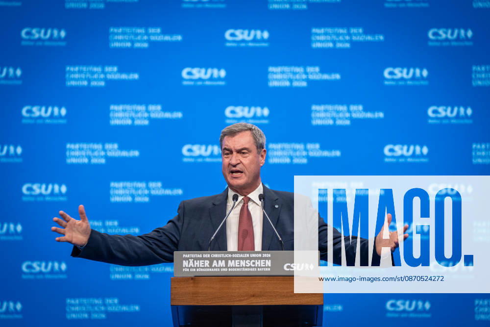 Markus Söder, CSU Party Chairman and Minister-President of Bavaria, at the CSU Party Convention in Munich, Munich, Bavaria, Germany, Munich Trade Fair Grounds
