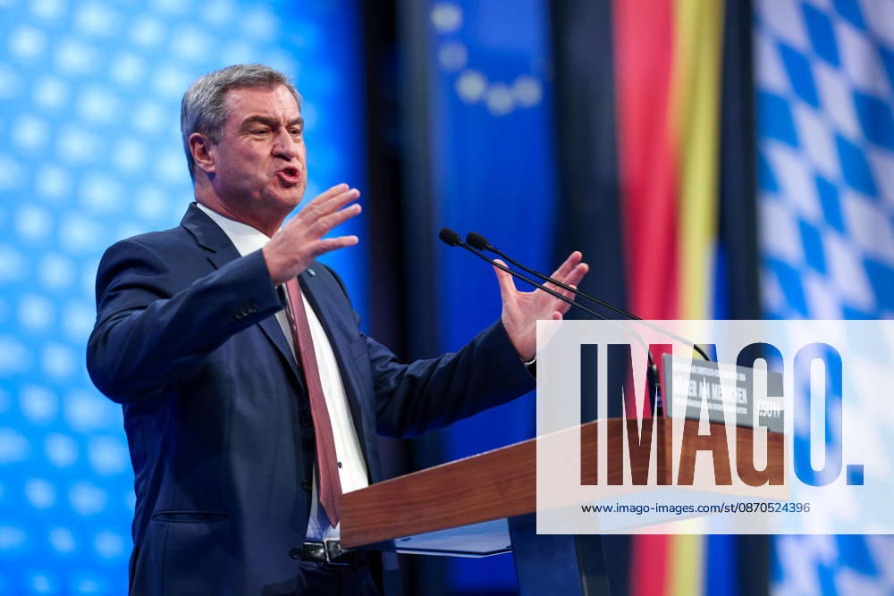 2026 CSU Party Convention: Markus Söder, Minister-President of Bavaria, at the 2026 CSU Party Convention at the Munich Trade Fair Center