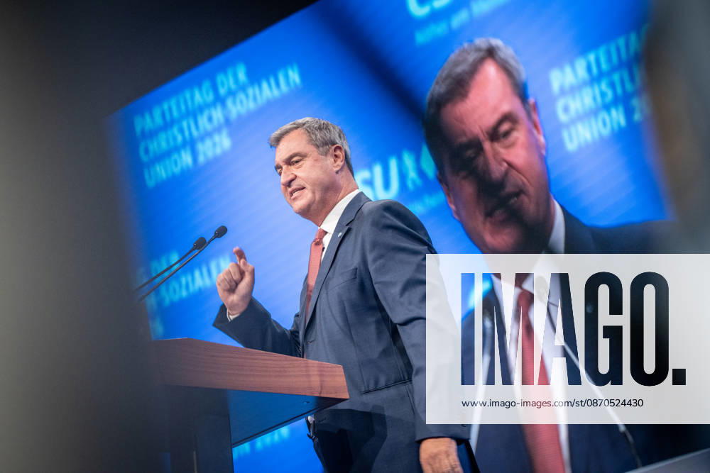 Markus Söder, CSU Party Chairman and Minister-President of Bavaria, at the CSU Party Convention in Munich, Munich, Bavaria, Germany, Munich Trade Fair Grounds