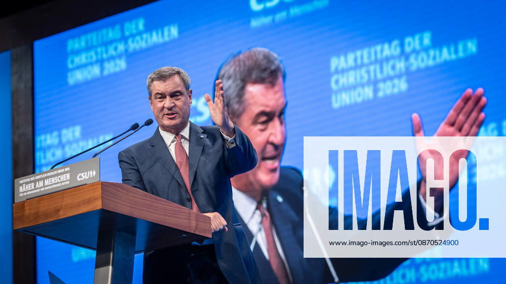 Markus Söder, CSU Party Chairman and Minister-President of Bavaria, at the CSU Party Convention in Munich, Munich, Bavaria, Germany, Munich Trade Fair Grounds