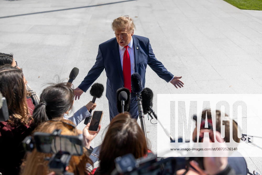 US President Donald Trump speaks to reporters outside the White House as he departs via Marine One on Friday, October 23, 2026 in Washington, DC. Trump will make a campaign stop in Florida before heading to Mar-a-Lago. WASP2026102303 TierneyxCross