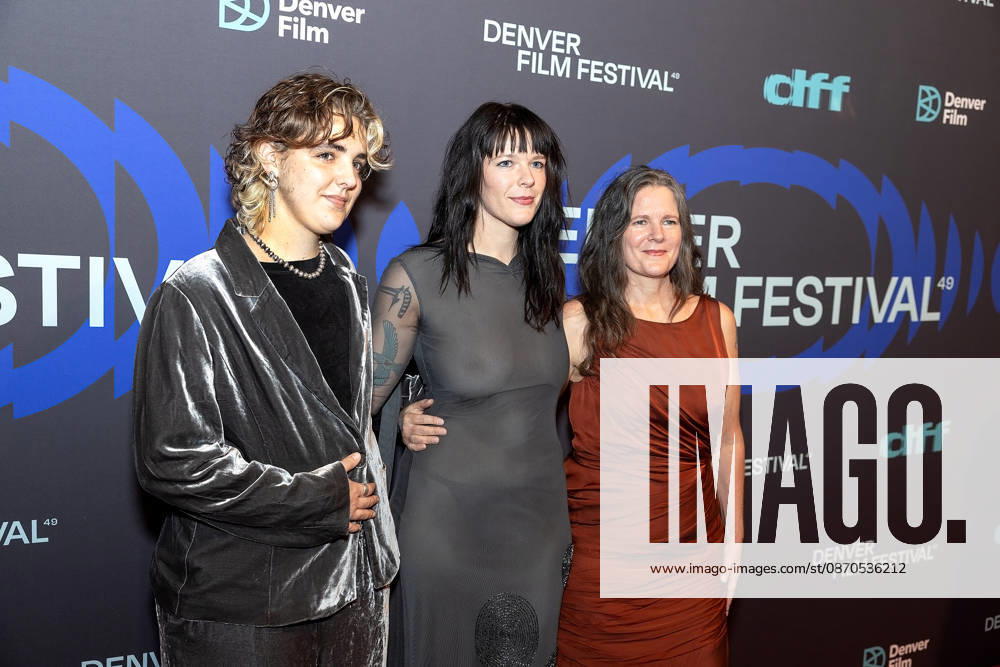 Film subject HAZEL WILTON-GREEN, Director ISABELLA GRACE COHN, and Executive Producer SUSANNAH CARLETON of the film Watch You Rise pose for a group photo during the 49th. Denver Film Festival Red Carpet event at the Ellie Caulkins Opera House Thursday night. Credit Image: ZUMA Press Wire) Denver USA - ZUMAav4_ 20261023_zaf_av4_018