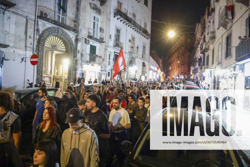 Protesters Clash with Police in Naples Students, trade union members and activists from Potere al Popolo take part in a demonstration against the rising cost of living in Piazza Municipio. Clashes between demonstrators and police break out during the protest. ABP18250