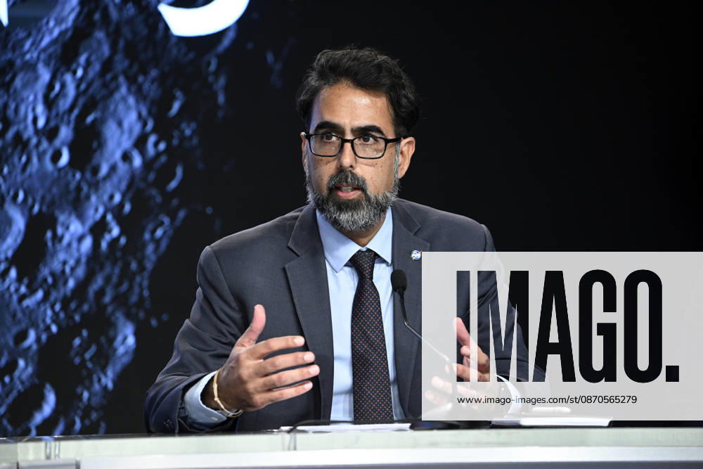 NASA Associate Administrator Amit Kshatriya speaks during a press conference at the Kennedy Space Center on Friday October 23, 2026. NASA is providing an update on the acceleration of the Artemis Program as they continue to prepare for returning crewed missions to the moon. KSP202610230012 JOExMARINO
