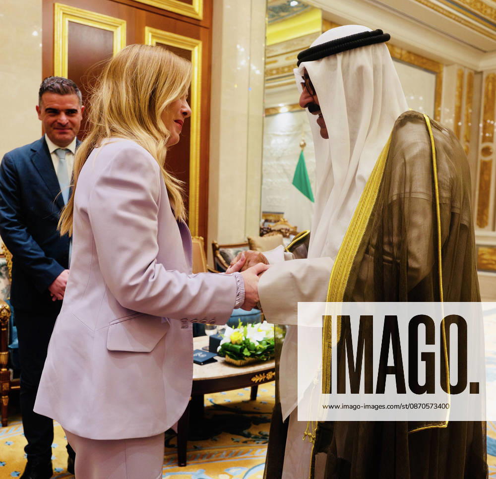 Prime Minister Giorgia Meloni meets with the Emir of Kuwait, Sheikh Misha al Al-Ahmad Al-Jaber Al-Sabah, in Kuwait City. October 23, 2026 Kuwait City Kuwait - ZUMAa289 20261023_zia_a289_535
