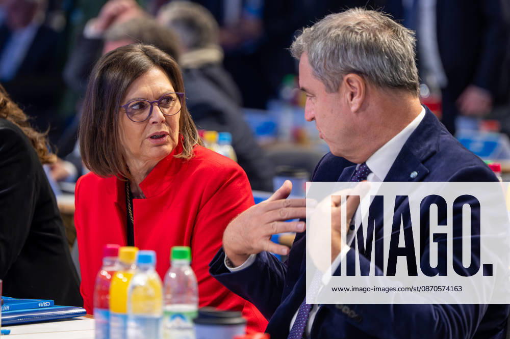 Ilse Aigner, CSU, with Markus Söder, CSU, Bavarian Minister-President, at the CSU Party Convention, Munich Exhibition Halls, Munich