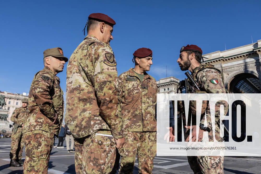 500 Italian soldiers deployed in Milan ahead of protest MILAN, ITALY – OCTOBER 24: 500 soldiers from the Folgore Parachute Brigade, one of the Italian Army’s elite units, have been deployed to patrol the city on the day an unauthorized demonstration against the high cost of living is set to take place in Milan, Italy, on October 23, 2026. This measure follows the destruction and looting that occurred in Milan the previous weekend during similar protests against the rising cost of living. Andrea Carrubba Anadolu Milan Italy. Editorial use only. Please get in touch for any other usage.