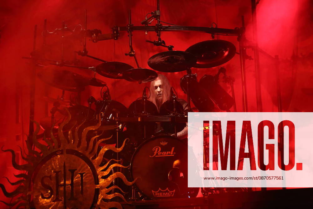 Zbigniew Robert Inferno Prominski of the band Behemoth at a concert at the Columbiahalle in Berlin, October 23, 2026 Behemoth Dimmu Borgir Concert Berlin
