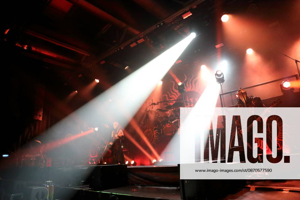 Patryk Dominik Seth Sztyber, Adam Michal Nergal Darski, Zbigniew Robert Inferno Prominski, and Tomasz Orion Wroblewski (from left), members of the band Behemoth, at a concert at the Columbiahalle in Berlin on October 23, 2026. Behemoth and Dimmu Borgir Concert in Berlin
