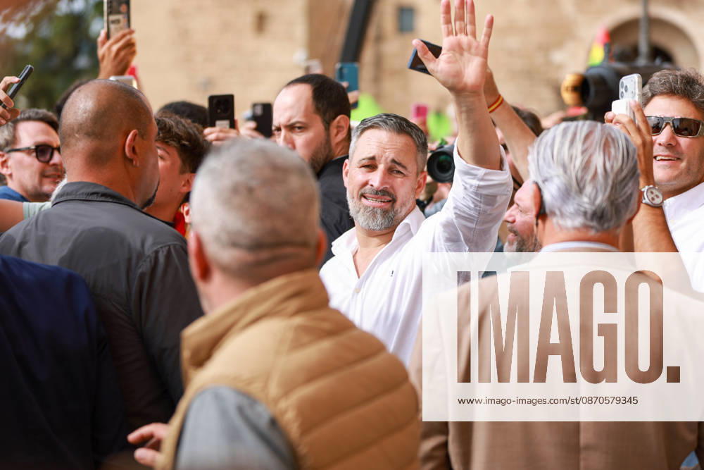 Abascal Holds a Public Rally in Palma Vox President Santiago Abascal during a Vox public rally as part of the pre-campaign for the general election on November 29, at La Seu de Mallorca, on October 24, 2026, in Palma de Mallorca, Mallorca, Balearic Islands, Spain. Abascal is the first leader of one of the major parties running in the general election to have announced public events in the Balearic Islands. OCTOBER 24, 2026. Tomàs Moyà. Palma de Mallorca, Mallorca, Isl. Palma de Mallorca, Mallorca, Spain