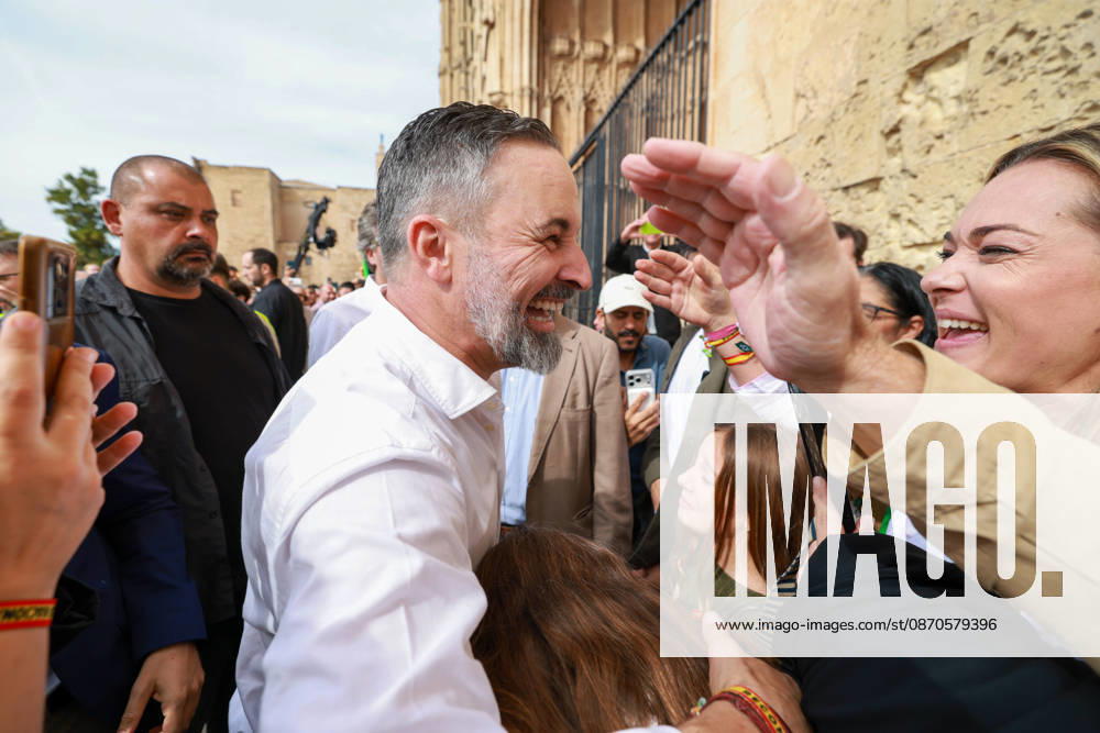 Abascal Holds a Public Rally in Palma Vox President Santiago Abascal during a Vox public rally as part of the pre-campaign for the general election on November 29, at La Seu de Mallorca, on October 24, 2026, in Palma de Mallorca, Mallorca, Balearic Islands, Spain. Abascal is the first leader of one of the major parties running in the general election to have announced public events in the Balearic Islands. OCTOBER 24, 2026. Tomàs Moyà. Palma de Mallorca, Mallorca, Isl. Palma de Mallorca, Mallorca, Spain
